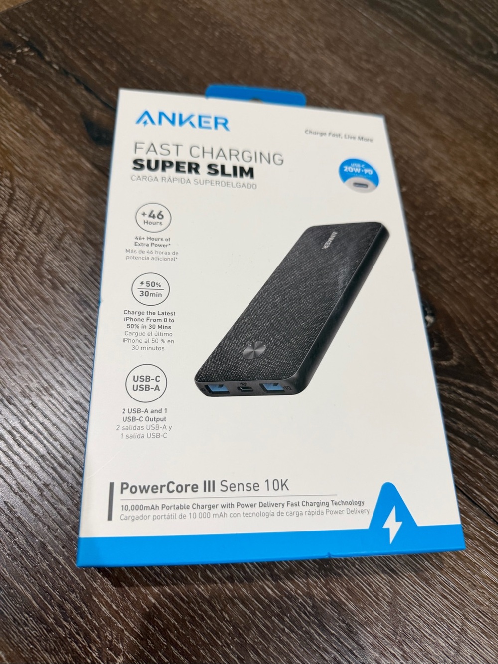 Anker PowerCore lll Sense 10K fast charging  super slim Black